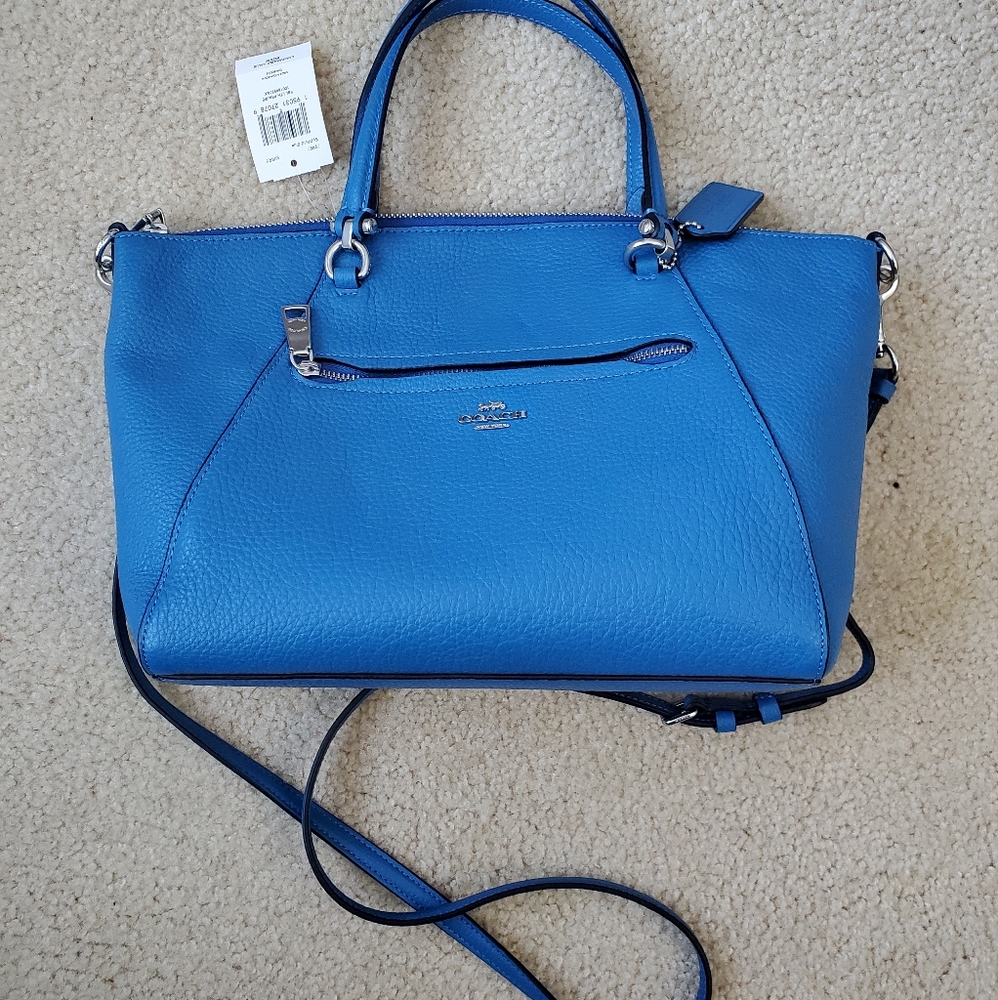 Coach Prairie Satchel Pebble Leather Vivid Blue Style 79997